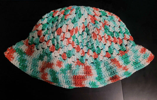 ruffle brim granny bucket hat
