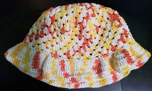 ruffle brim granny bucket hat
